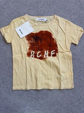 Bobo Choses Yellow Tee with Rust Beach Graphic